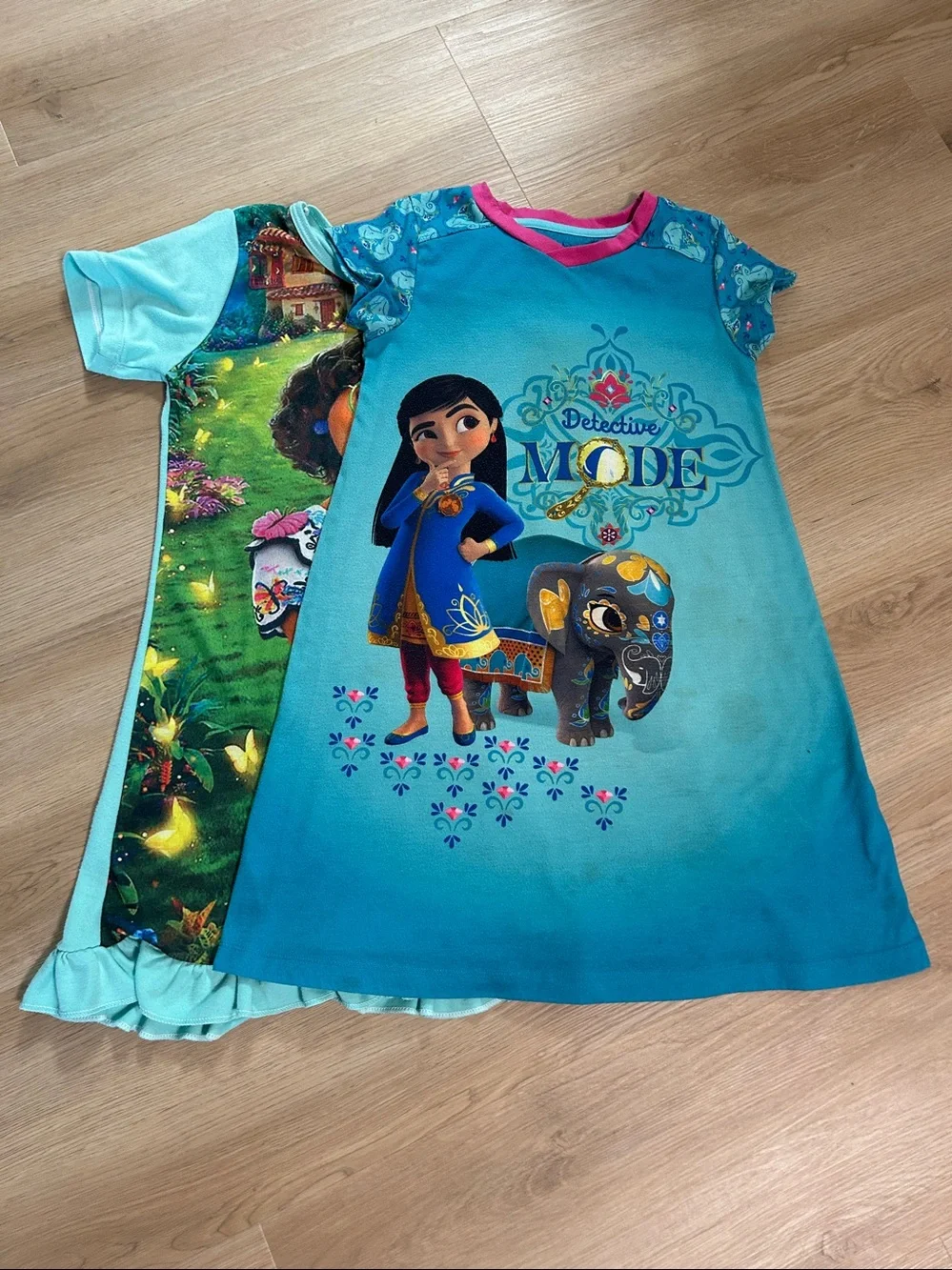 2 piece set Disney Mira and Encanto Nightshirt for girls, size 7-8 Blue Pajamas - Picture 9 of 15